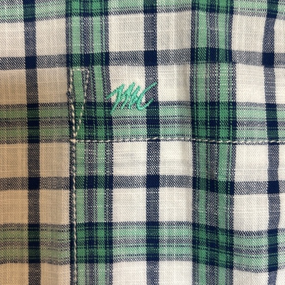 Monte Carlo Casuals men’s white plaid long sleeve button down shirt size large - Picture 4 of 9